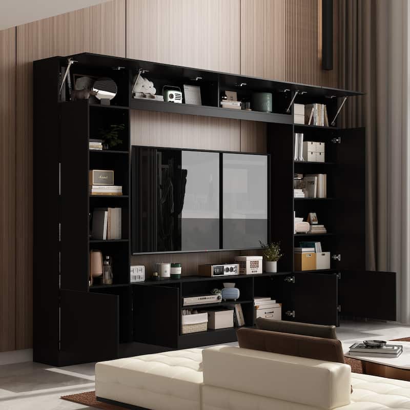 114.2"W Large Modern TV Console Table Media Entertainment Center