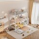 preview thumbnail 4 of 17, Twin Size Metal Triple Bunk Bed with Trundle, Convertible Triple Bunk Bed with Guard Rails for 4 Kids/Teen, No Box Spring Needed