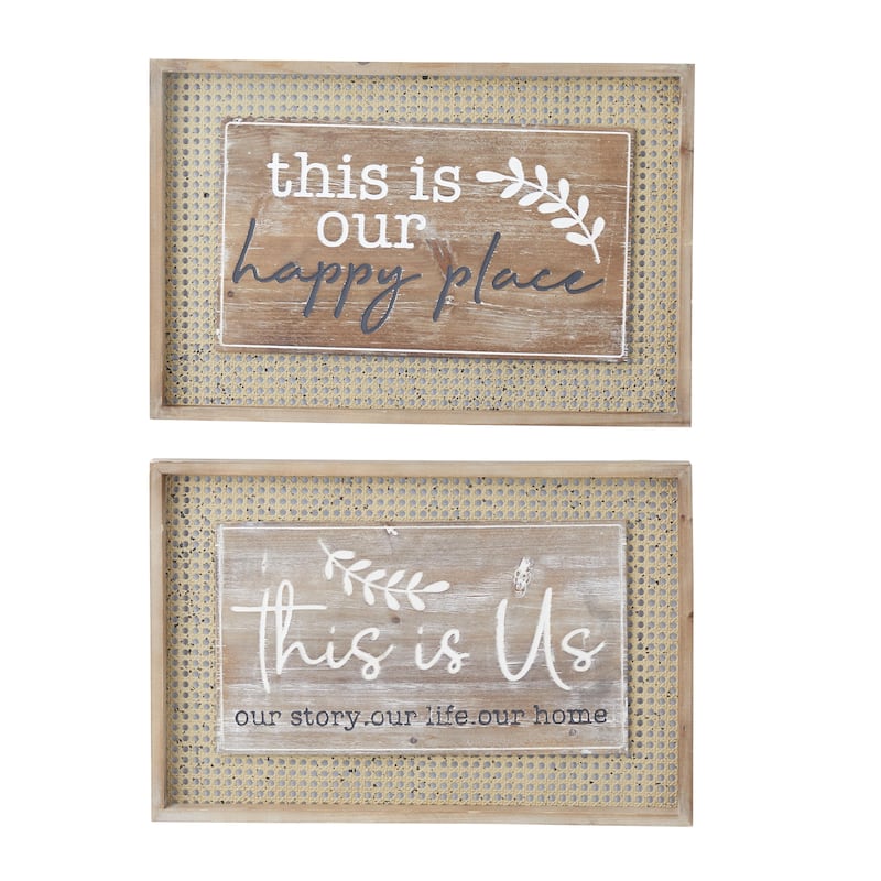 Wood Sign Wall Decor - Set of 2 Brown - Roche River Decor - Brown