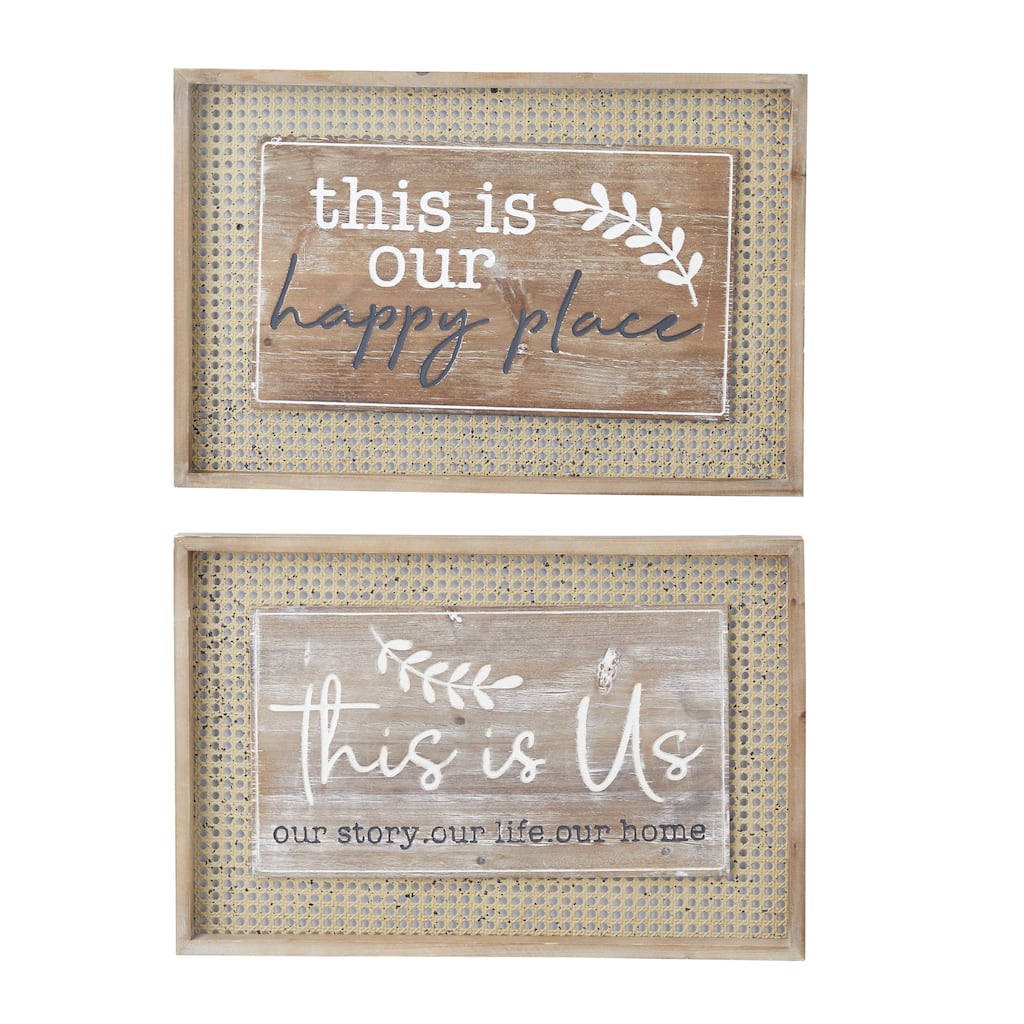 Wood Sign Wall Decor - Set of 2 Brown - Roche River Decor