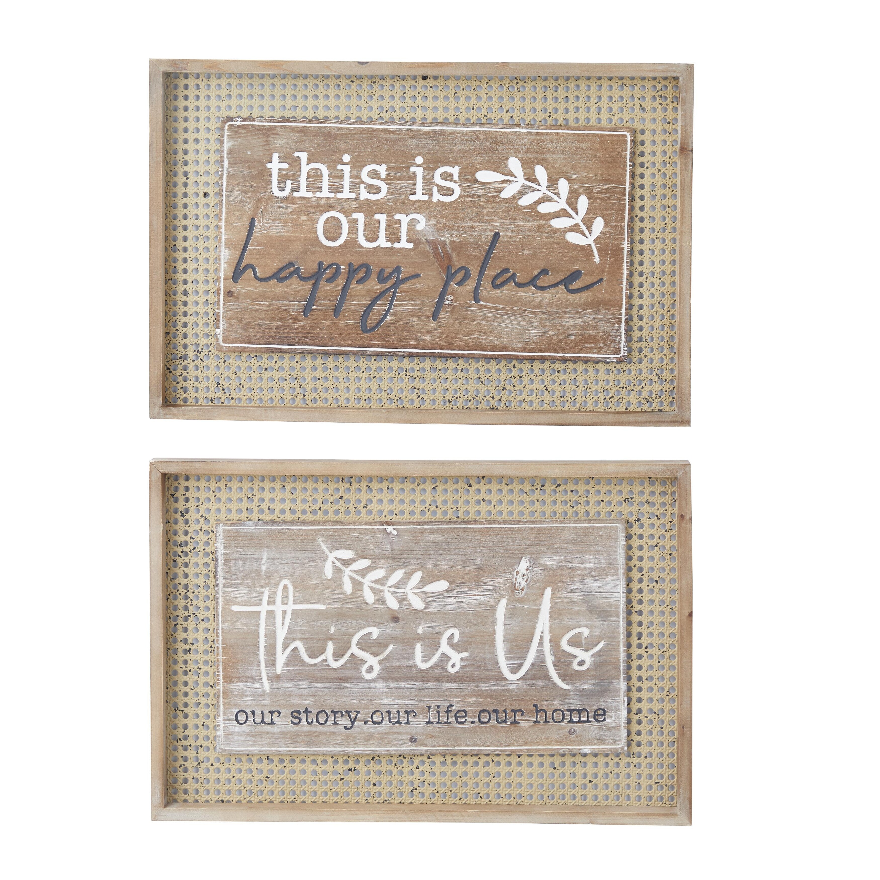 Wood Sign Wall Decor - Set of 2 Brown - Roche River Decor