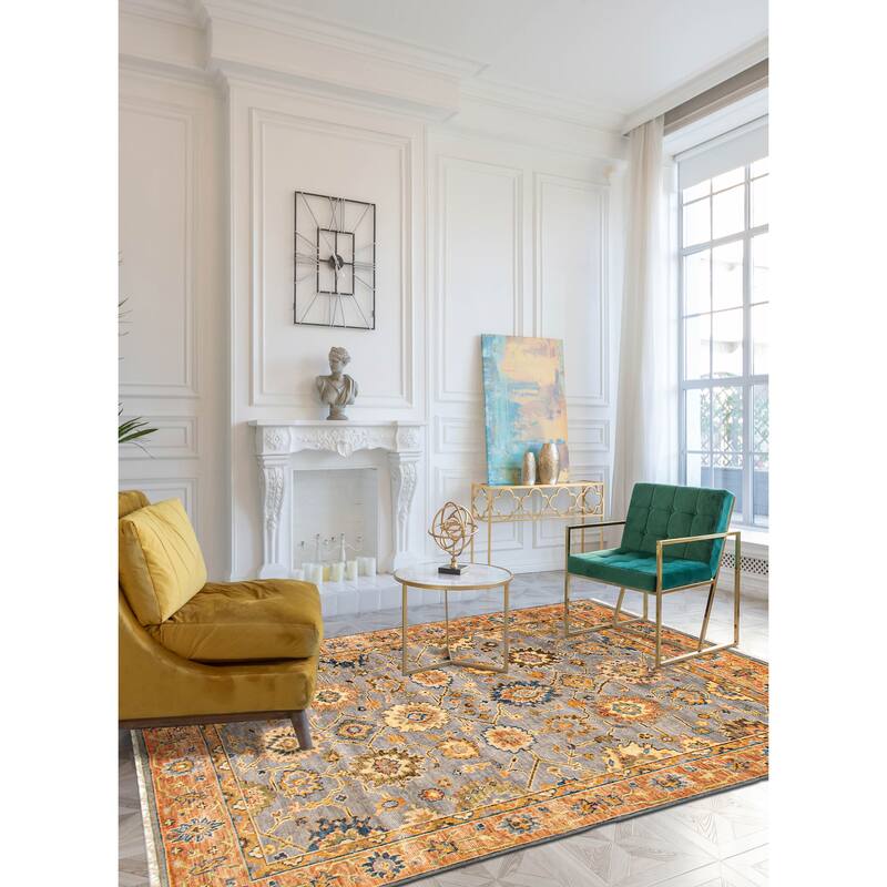 ECARPETGALLERY Hand-knotted Jules Serapi Grey Wool Rug - 8'0 x 10'0