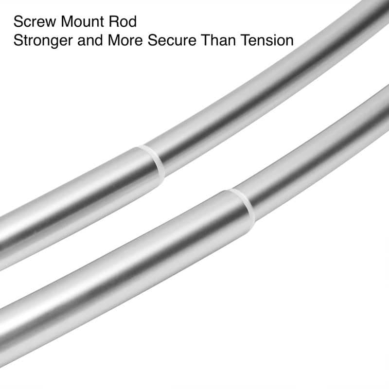 Utopia Alley Rustproof Wall Mounted Aluminum Double Curved Shower Curtain Rod, Screw Mount Rod, Adjustable Rod from 45" to 72"