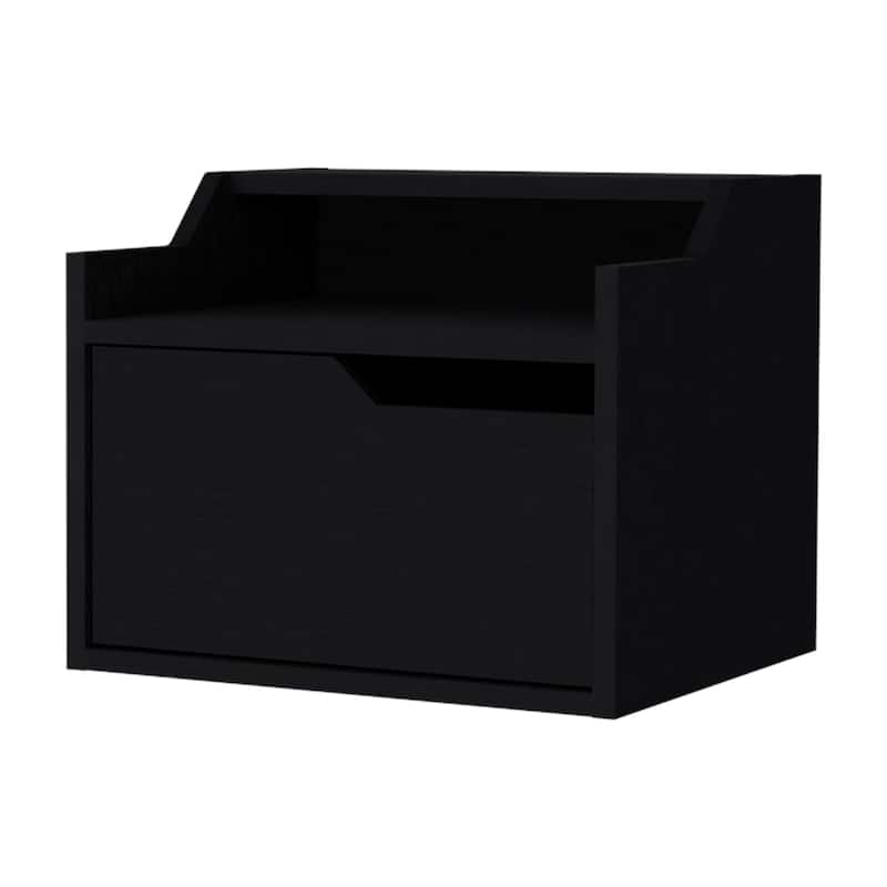 Wooden Double Shelf Hanging Bedroom Nightstand