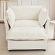 preview thumbnail 11 of 41, 47" Cozy Upholstered Armchair with Movable Ottoman, Wide Seat, Curved Armrests and Soft Pillows