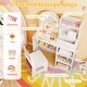 preview thumbnail 11 of 18, Gymax Kids Vanity Set Princess Girls Makeup Vanity Desk w/ 3-Color LED