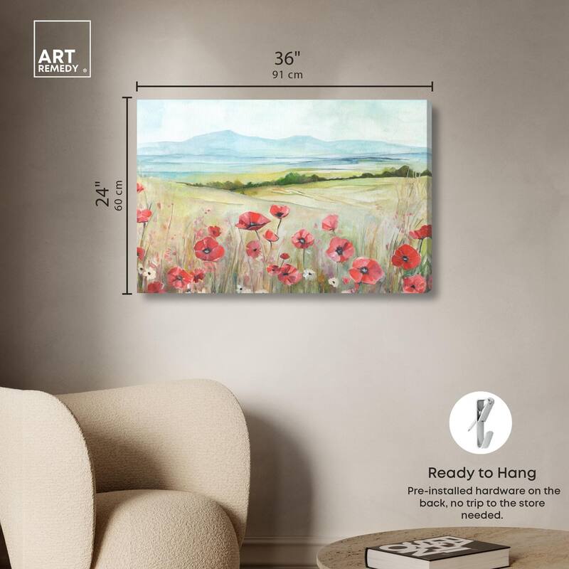 The Poppy Field Canvas by Art Remedy, Gallery Wrapped
