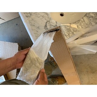 Holly & Martin Tobin Limed Burnt Oak and Marble 32-inch Bath Vanity Sink