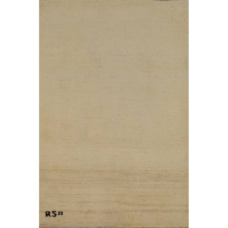 Gabbeh Modern Foyer Rug Hand-Knotted Wool Carpet - 2'8"x 4'2"