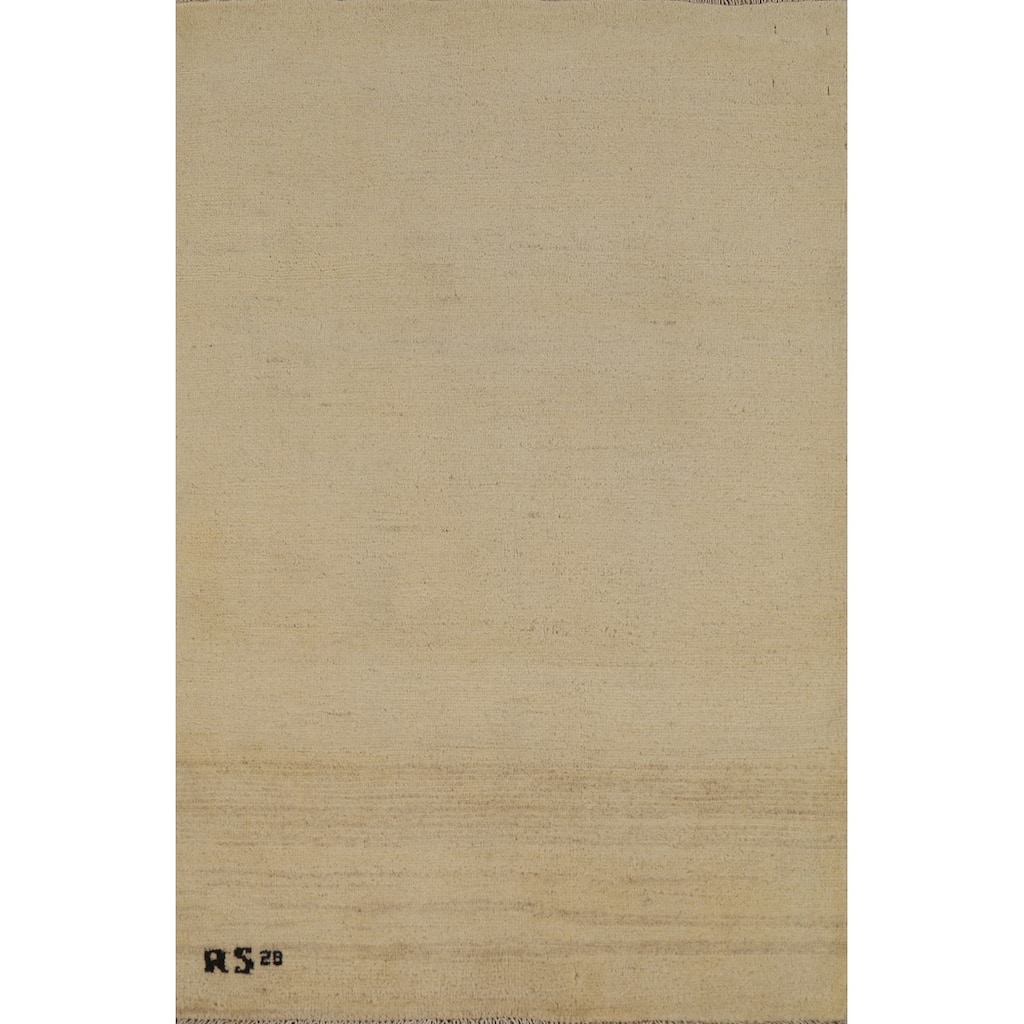 Gabbeh Modern Foyer Rug Hand-Knotted Wool Carpet - 2'8"x 4'2"