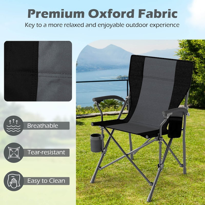 Costway 1/2 PCS Folding Camping Chair for Adults Portable Lawn Chair