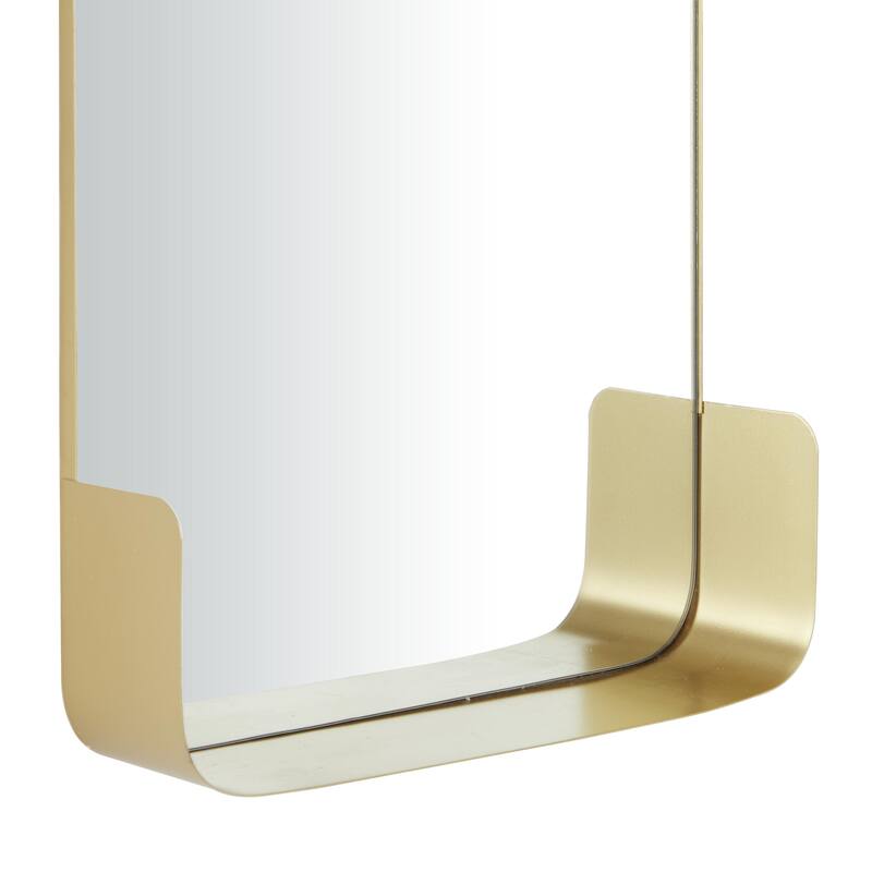 Metal 1 Shelf Wall Mirror - Black or Gold - CosmoLiving by Cosmopolitan