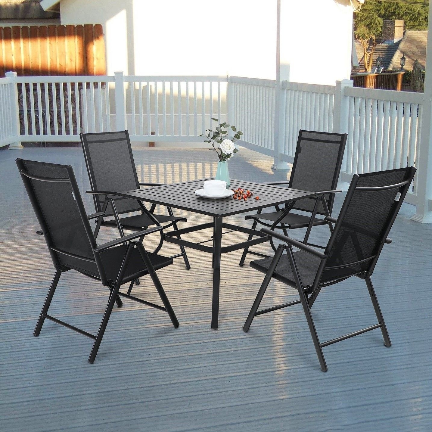 Mainstays 5 piece sales wicker folding dining set