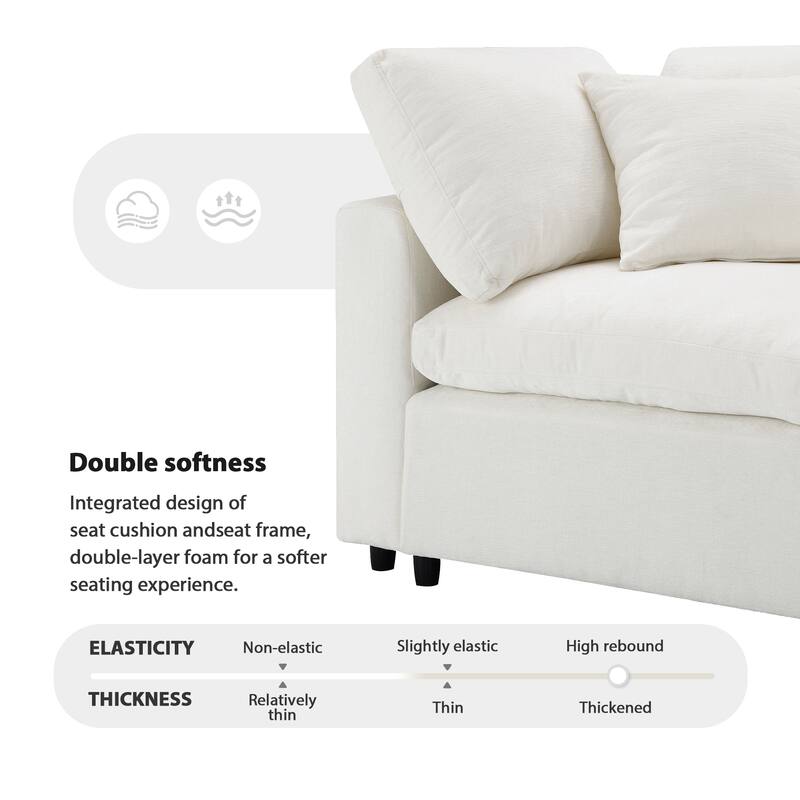 6-Piece Modular Cloud Chenille Sofa Bed with Ottoman by Harper&Bright Designs.