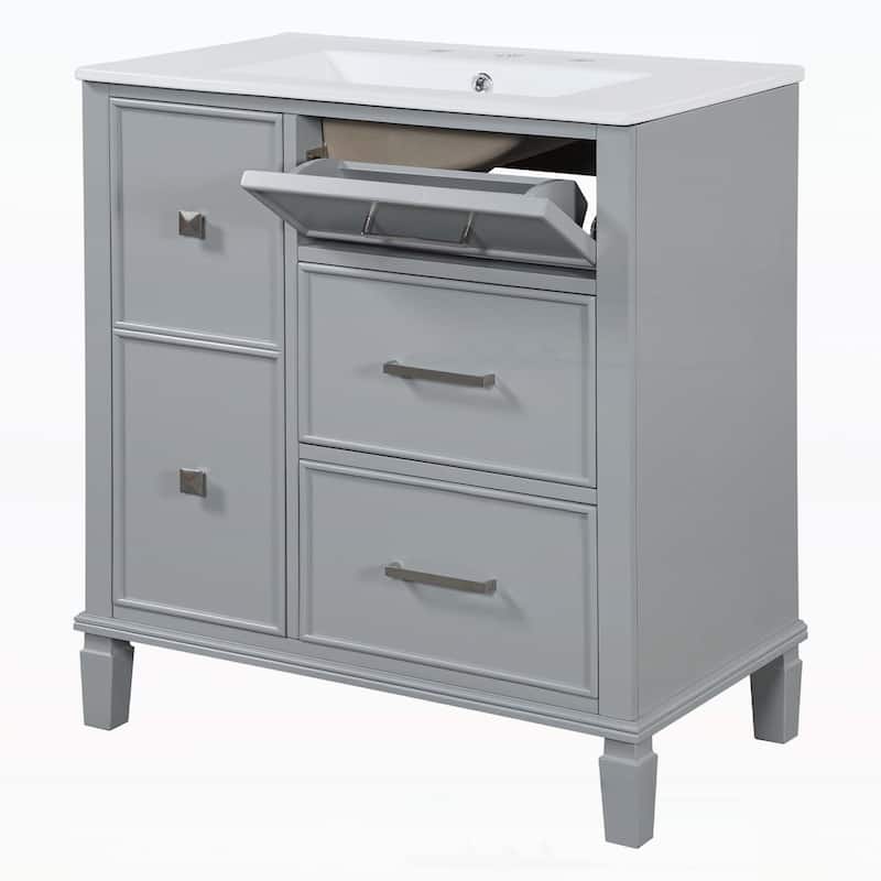 30 Inch Bathroom Vanity with Ceramic Sink