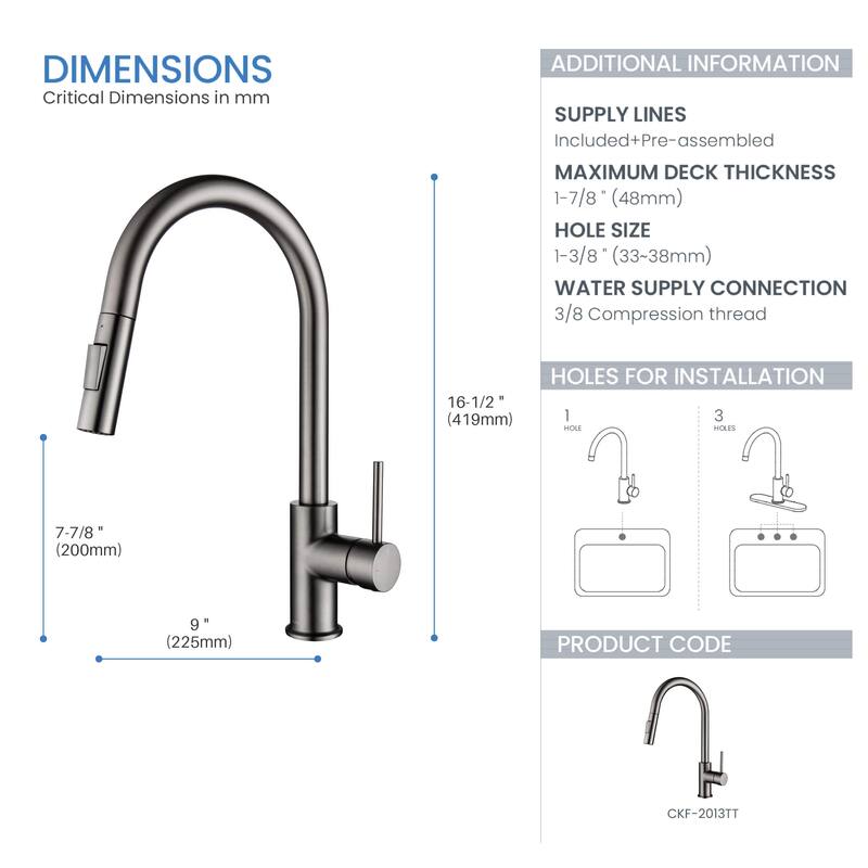 Circular Single Handle Pull Down Kitchen Faucet
