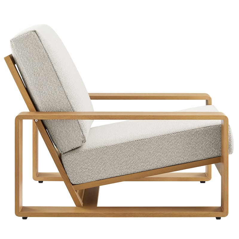 Lirienne Outdoor Patio Aluminum Faux Wood Armchair