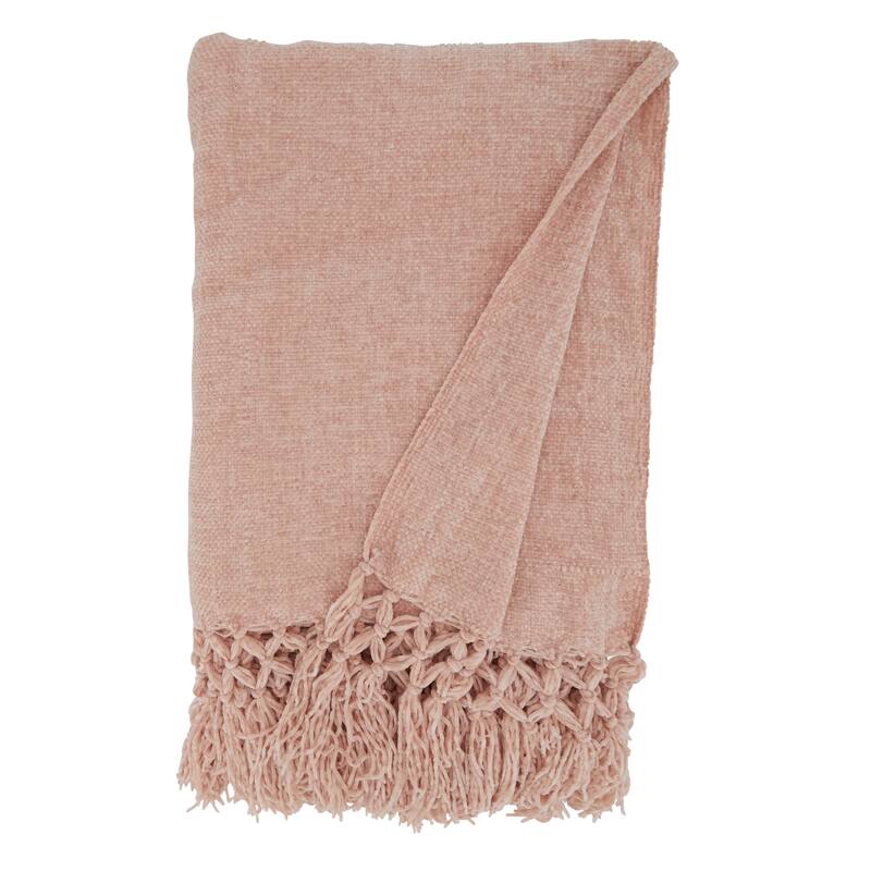 Knotted Design Chenille Throw