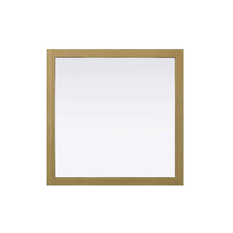 Solene Wooden Square Mirror 36 x 36 - 36" x 36" - Honey Brown