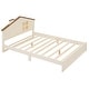 preview thumbnail 12 of 11, Full Size Kids Low Profile Bed Platform Frame Bed - Beige