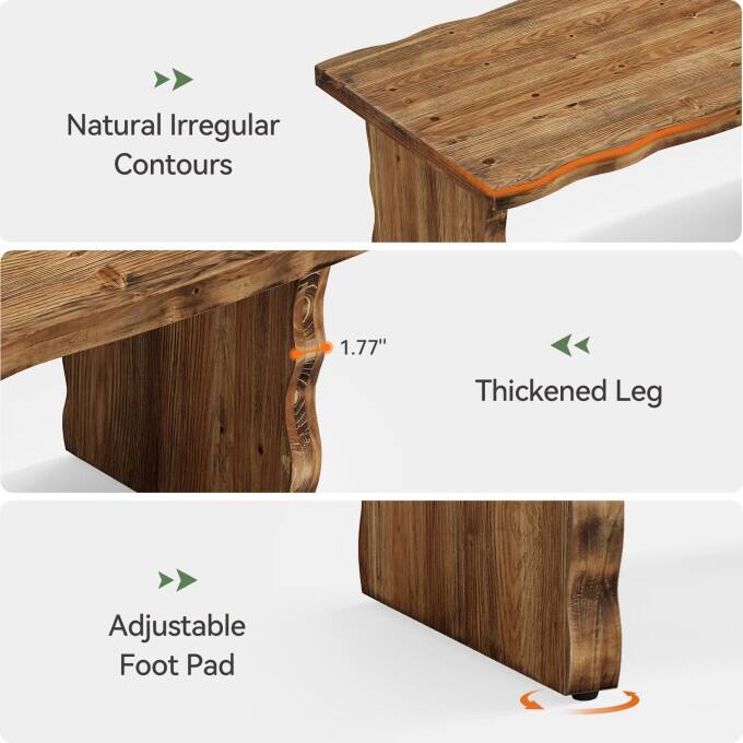 Rustic Solid Wood Coffee Table, Living Room Rectangular Center Table