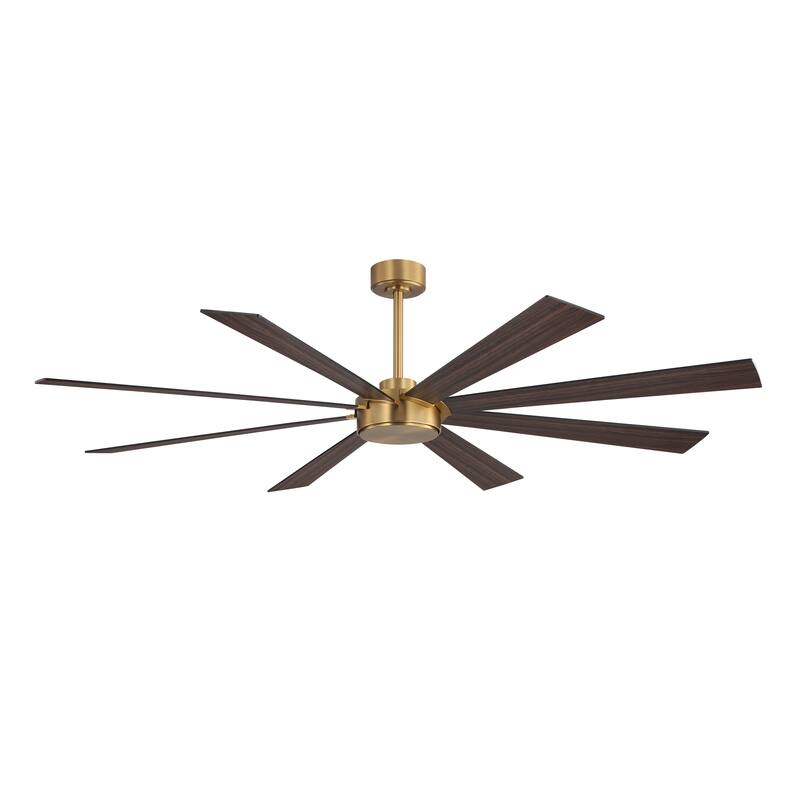 MLiAN 8-Plywood Double-Sided Blades Indoor Standard Black Ceiling Fan with Remote Down-Rod Mount