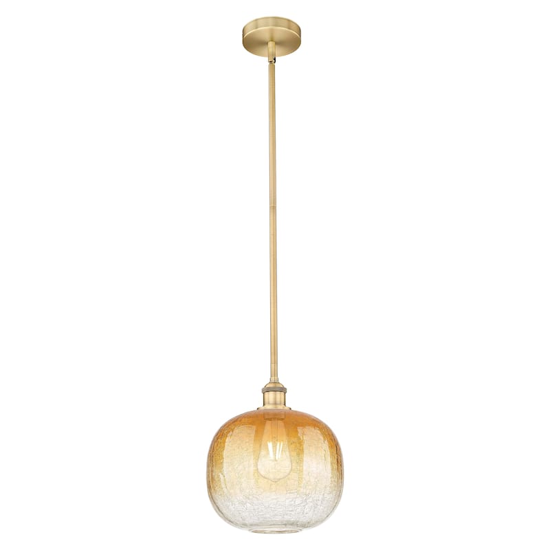 Innovations Lighting Endless Possibilities Edison - Brookhaven Sphere - 1 Light 11" Stem Hung Mini Pendant - Brushed Brass/Amber