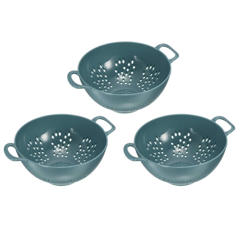 Rice Washing Filter Strainers Basket Fruit Vegetable Colander (3Pcs) - Light Blue - 19cm x 14.8cm x 7.5cm