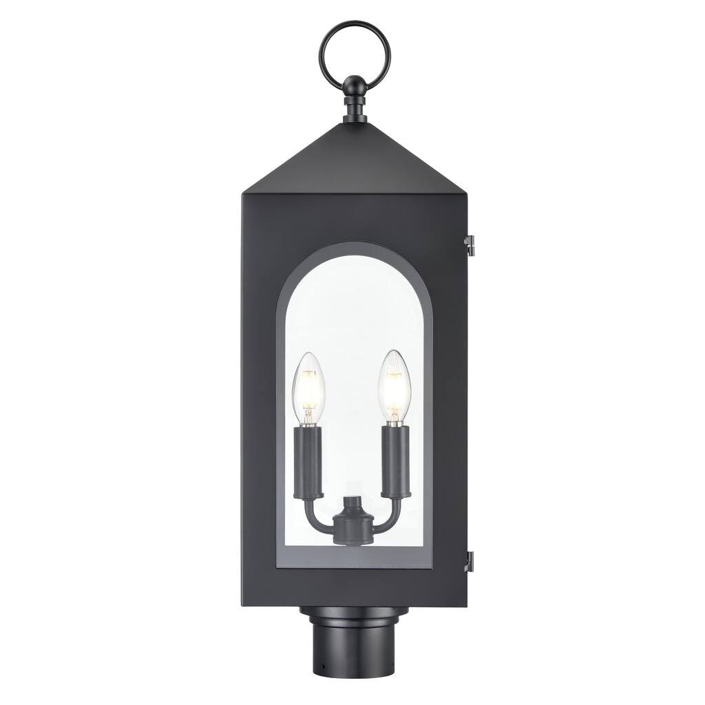 Millennium Lighting Bratton 2 Light Outdoor Post Lantern in Powder Coat Black