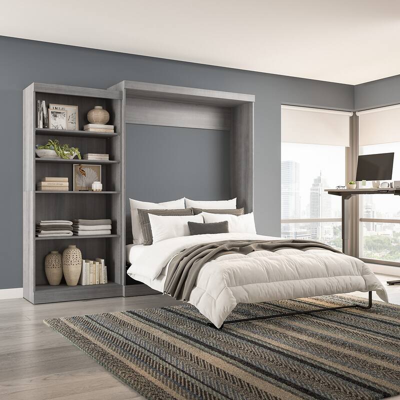Pur Queen Murphy Bed with Closet Organizer (101W) by Bestar