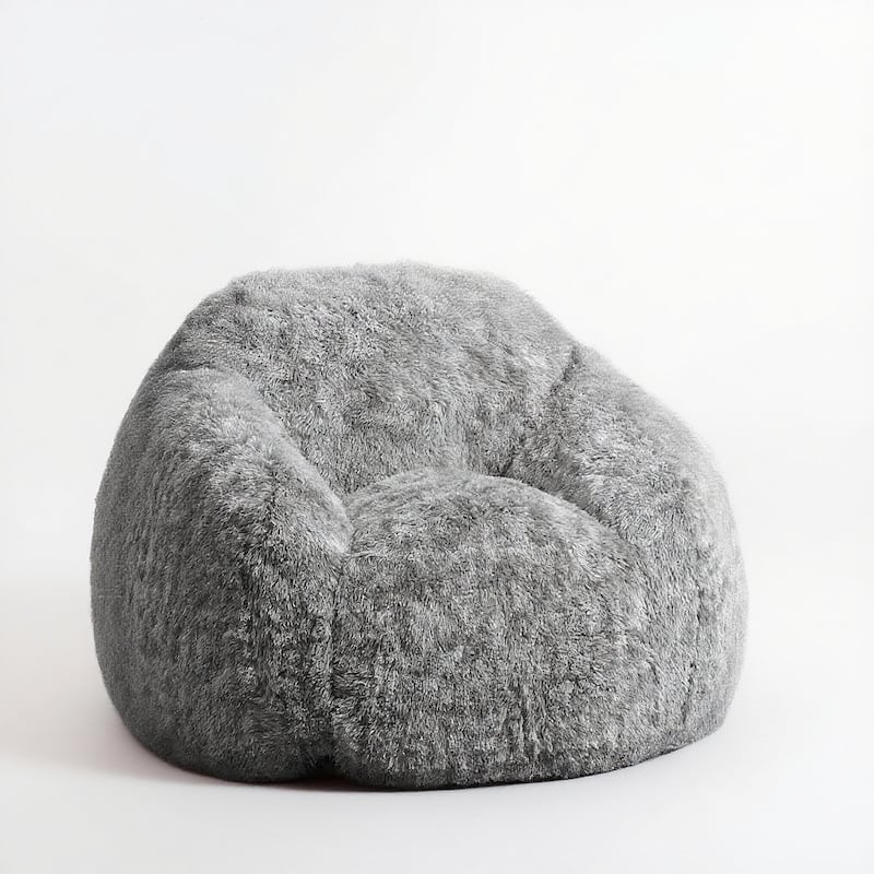 Bean Bag Chair, with Armrest - Grey