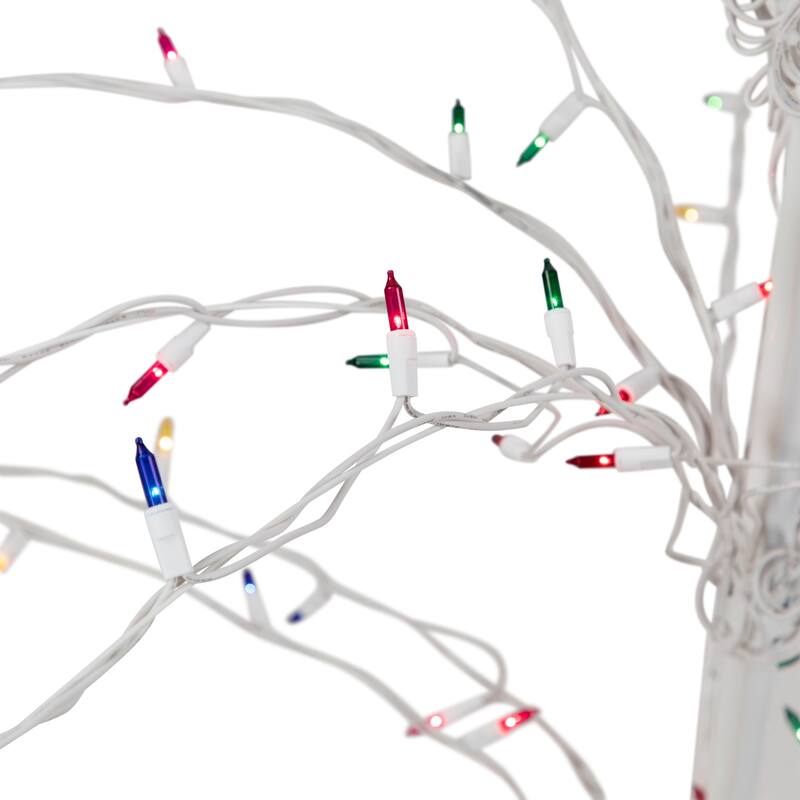 9' Christmas Cascade Twig Tree Yard Art Decoration Multi-Color Lights