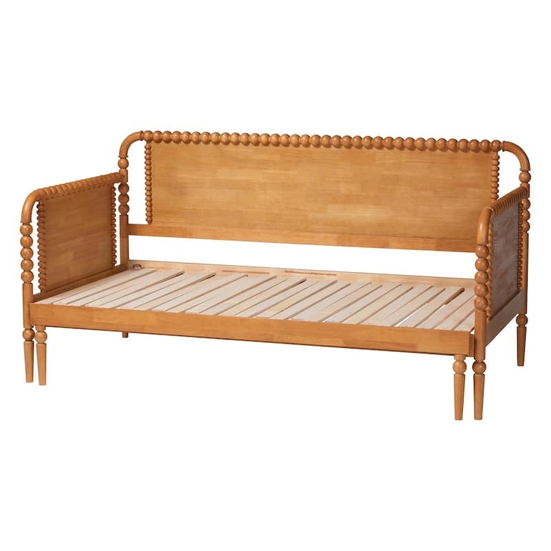 Lucera Bobbin Twin-To-King Expandable Daybed - Wood Bed Frame with Turned Spindle Detailing, Classic Style Sofa Bed