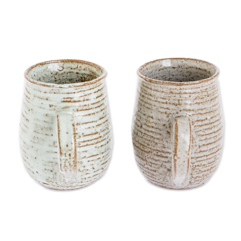 Novica Handmade Fragrant Aroma Ceramic Mugs (Pair)