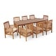 preview thumbnail 17 of 26, Sorrento Acacia Wood 9-piece Expandable Table Outdoor Dining Set by Christopher Knight Home