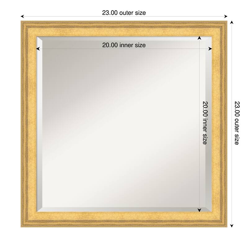 Owen Gold Beveled Wood Framed Bathroom Vanity Wall Mirror - Owen Gold - 23 x 23 in