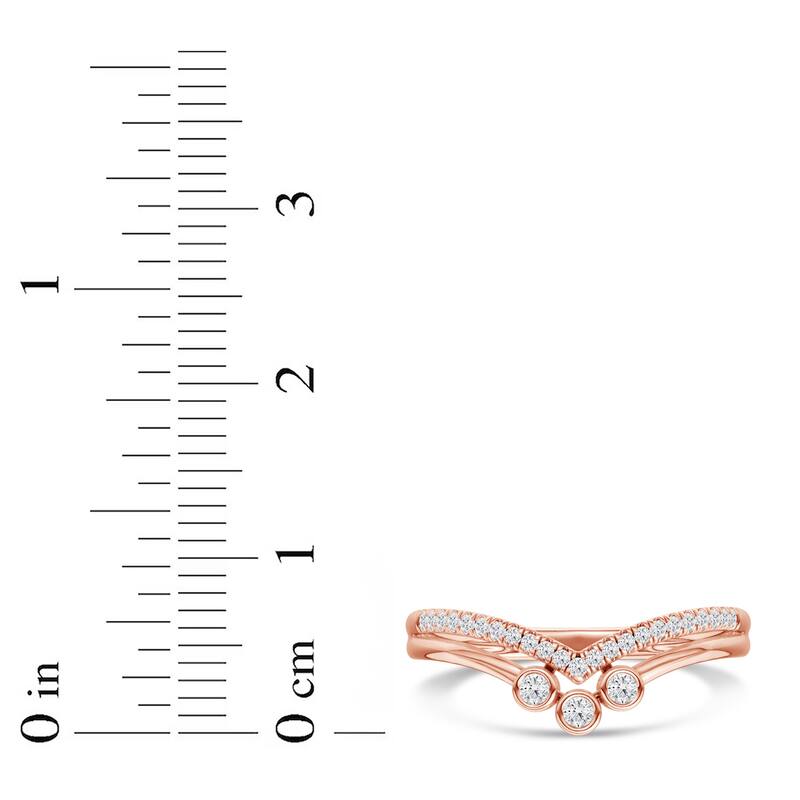 1/10ct TDW Diamond Contour Wedding Band in 10k Gold for Women