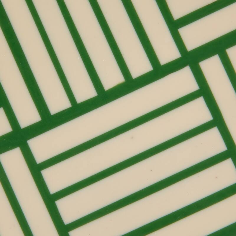 Resin Box with Striped Block Pattern and Gold Clasp