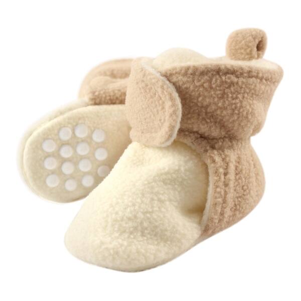 slide 1 of 1, Luvable Friends Baby and Toddler Cozy Fleece Booties, Cream Tan Cream Tan - 2