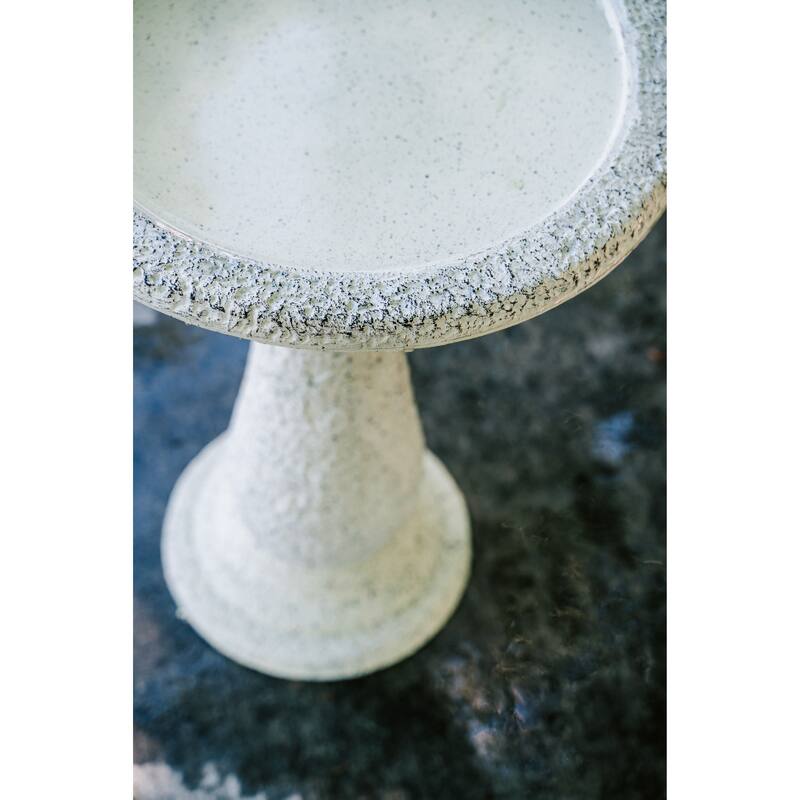 XBrand Set of 2 Birdbaths w/ Round Pedestal & Base, 23.6 Inch Tall