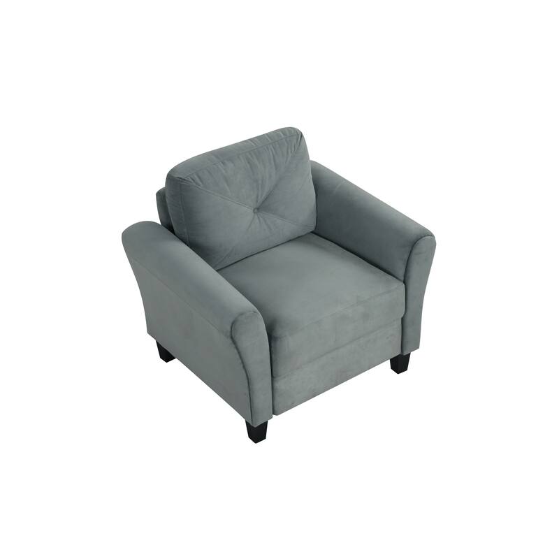 Velvet 1-Seater Sectional Sofa with Memory Foam Cushions