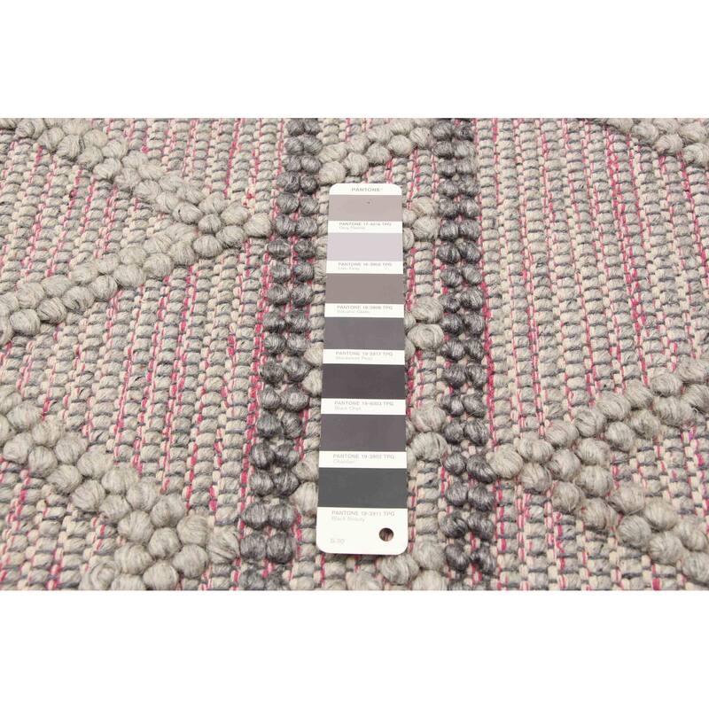 ECARPETGALLERY Braid weave Sienna Grey Wool Rug - 6'0 x 9'0