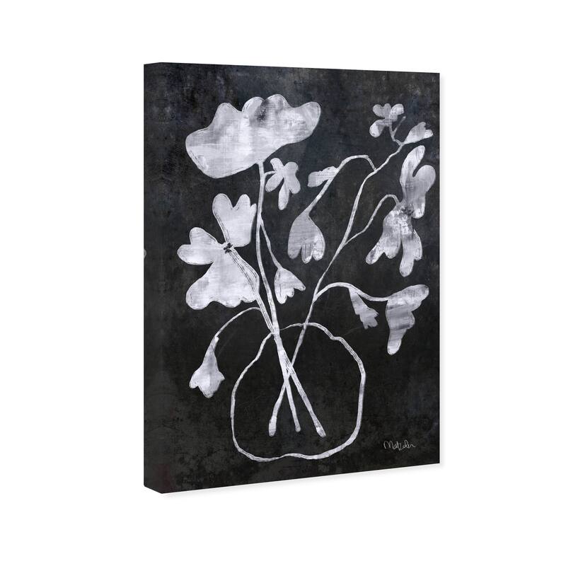 Wynwood Studio Canvas Floral and Botanical Anemone Vase III Black and Modern & Contemporary Wall Art Canvas Print