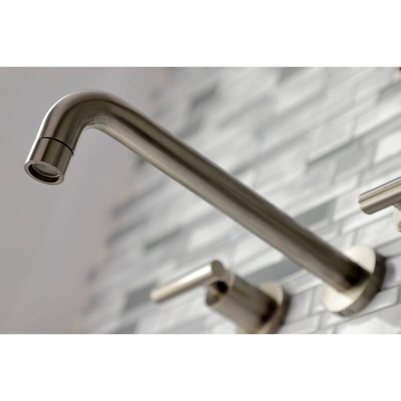Manhattan 3-Hole Wall Mount Roman Tub Faucet in Brushed Brass
