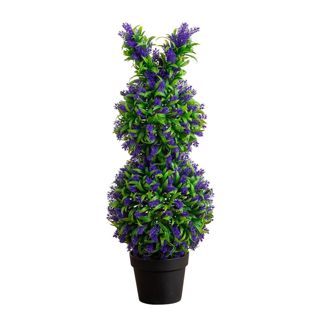 31-in UV Resistant Artificial Easter Bunny Shaped Lavender Topiary