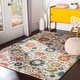 preview thumbnail 1 of 8, Teagan Light Grey Vintage Floral Area Rug - 7'10" x 10'3" Light Grey - 7'10" x 10'3"