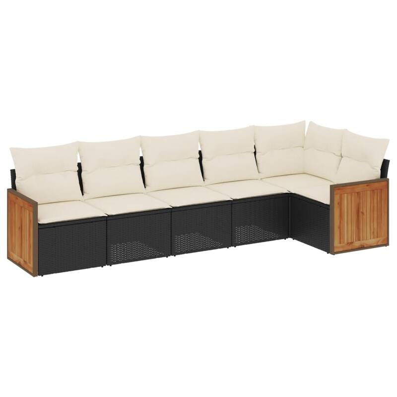vidaXL Patio Sofa Set with Cushions Outdoor Conversation Furniture Poly Rattan