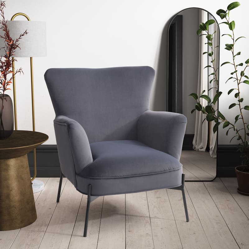 Eliana Modern Wingback Accent Chair - Grey