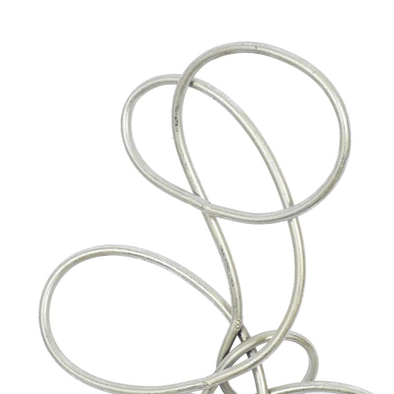 Silver Metal Swirl Abstract Decorative Sculpture