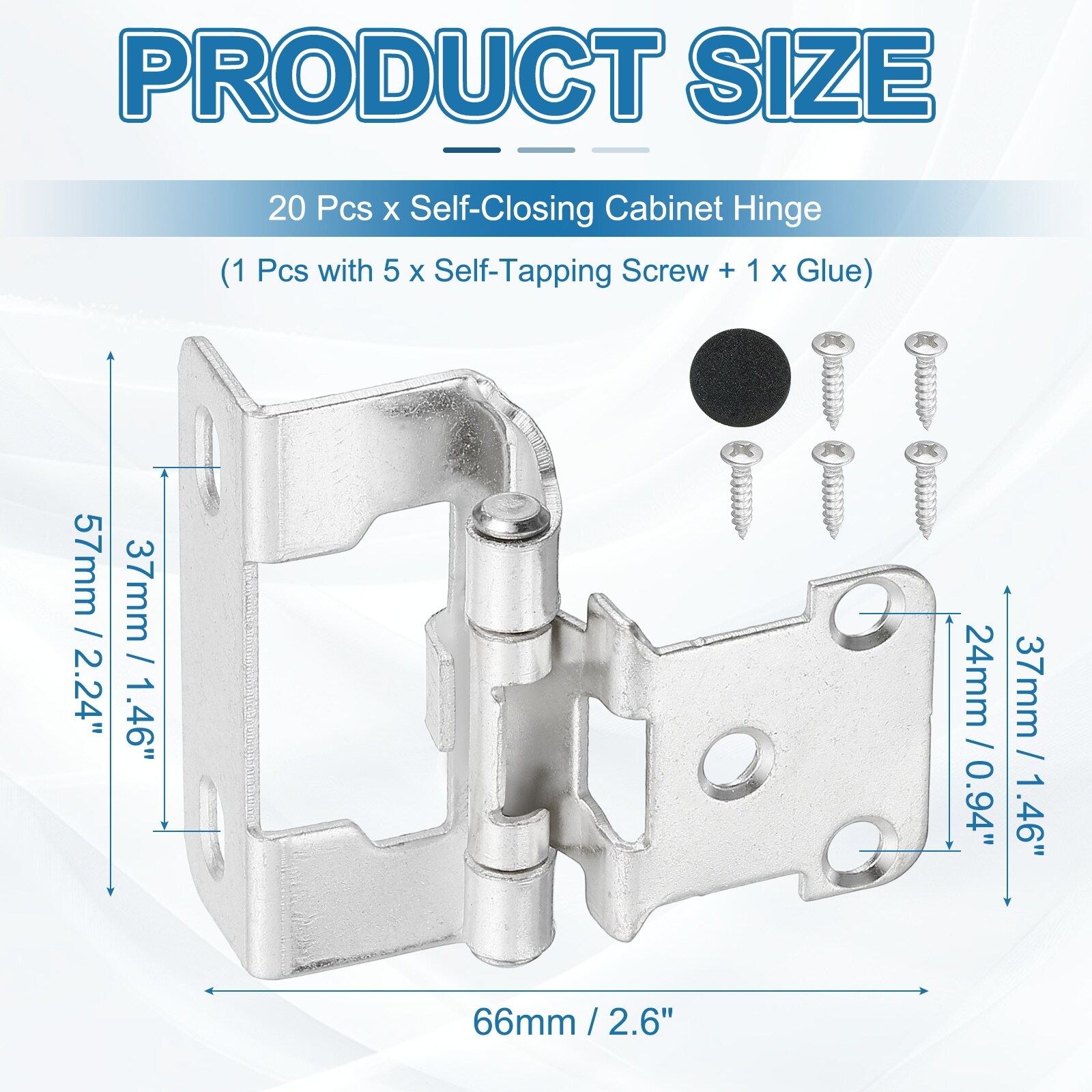 Self-Closing Cabinet Hinges Semi-Overlay, Semi Concealed Flush Face Mount Cabinet Hinge Screws